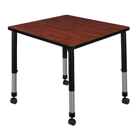 Regency Square Mobile Tables, 30 W, 30 L, 23-34 H, Wood, Metal, Cherry TB3030CHAPCBK